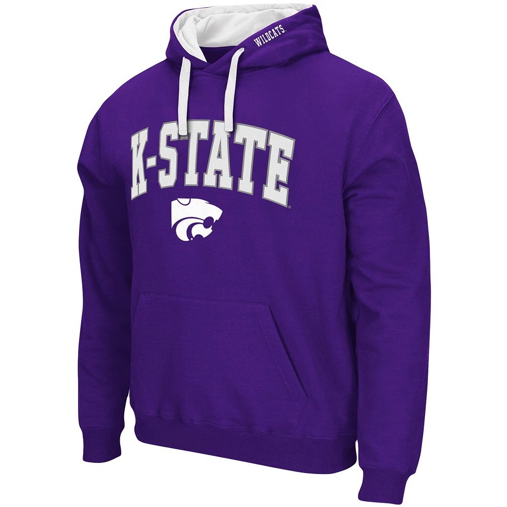 Men's Colosseum Purple Kansas State Wildcats Big & Tall Arch Logo 2.0 Pullover Hoodie