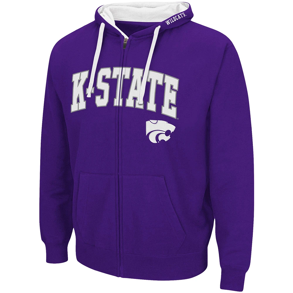 Men's Colosseum Purple Kansas State Wildcats Big & Tall Full-Zip Hoodie