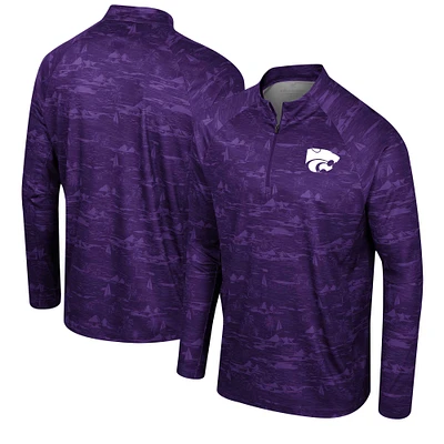 Veste à quart de zip Colosseum Purple Kansas State Wildcats Carson Raglan pour hommes