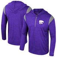 Coupe-vent à demi-zip Dozer violet Colosseum pour homme des Kansas State Wildcats