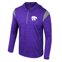 Coupe-vent à demi-zip Dozer violet Colosseum pour homme des Kansas State Wildcats