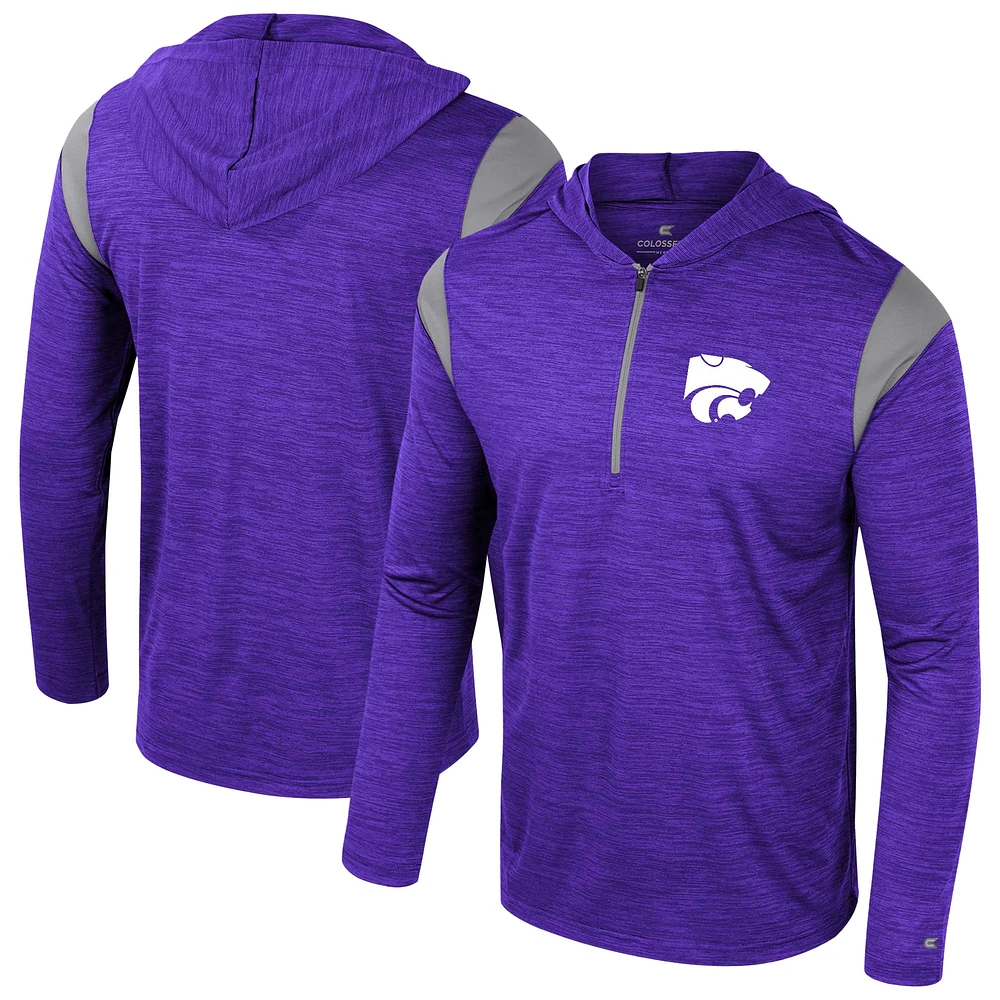 Coupe-vent à demi-zip Dozer violet Colosseum pour homme des Kansas State Wildcats