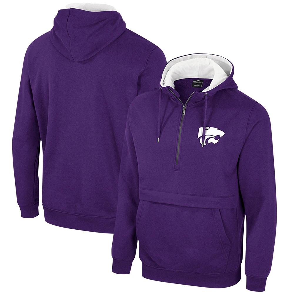 Sweat à capuche demi-zippé Colosseum Purple Kansas State Wildcats pour hommes