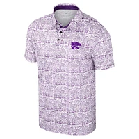 Polo à imprimé intégral pour homme Colosseum Purple Kansas State Wildcats It's Time!