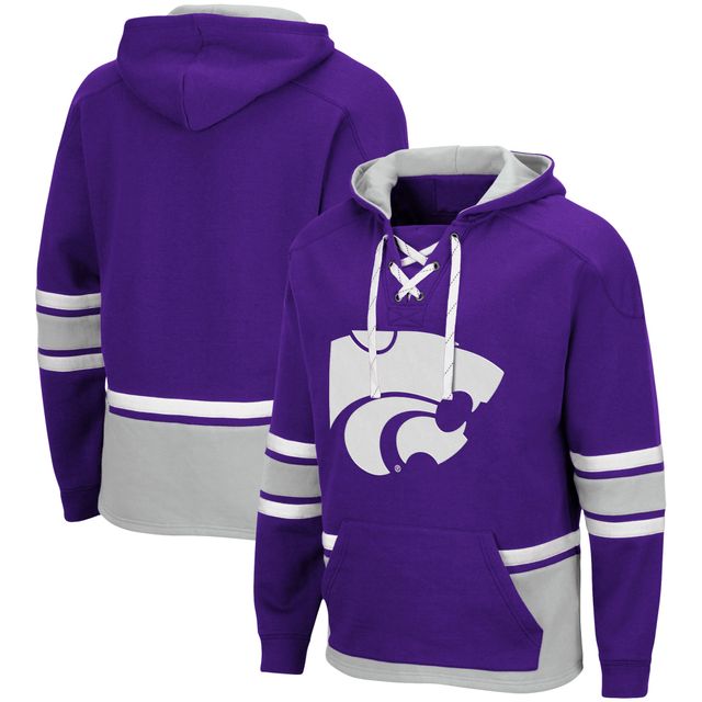 Chandail à capuchon pour homme Colosseum Kansas State Wildcats lacets 3.0 violet