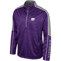 Veste à demi-glissière chinée Colosseum Purple Kansas State Wildcats pour homme