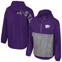 Men's Colosseum  Purple Kansas State Wildcats Reloaded Anorak Half-Zip Jacket