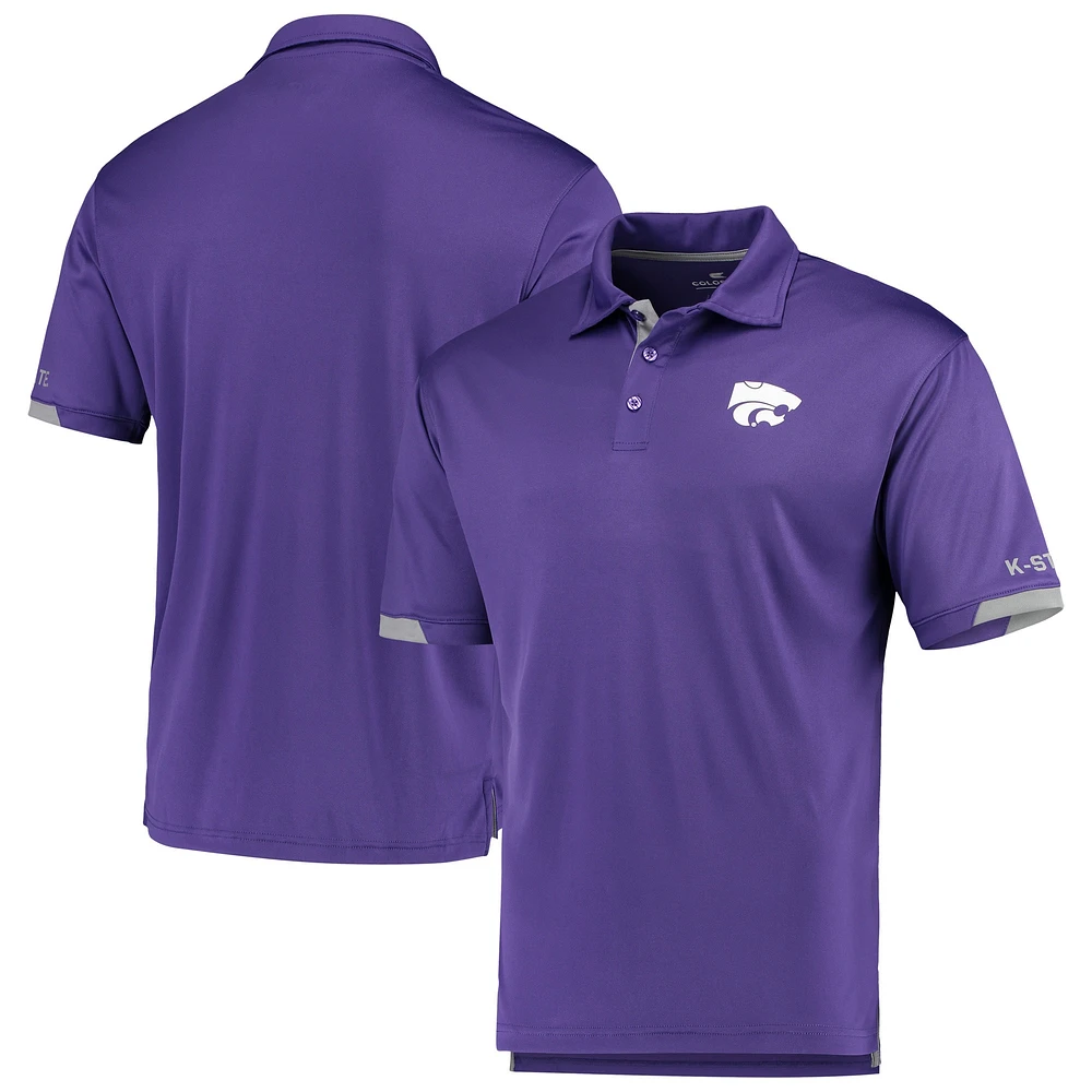 Men's Colosseum Purple Kansas State Wildcats Santry Lightweight Polo