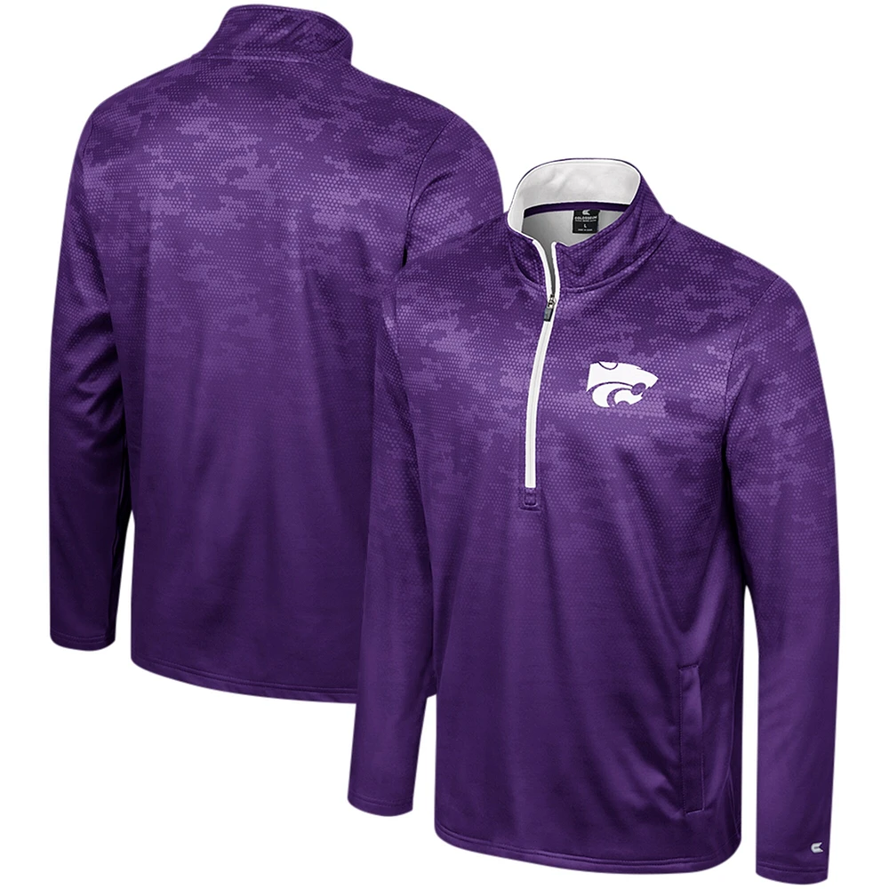 Veste à demi-glissière pour homme Colosseum Purple Kansas State Wildcats The Machine