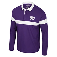 Polo à manches longues violet Colosseum pour homme Kansas State Wildcats Too Cool For School