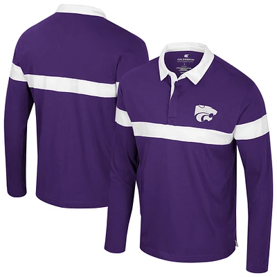 Polo à manches longues violet Colosseum pour homme Kansas State Wildcats Too Cool For School