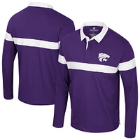 Men's Colosseum  Purple Kansas State Wildcats Too Cool For School Long Sleeve Polo