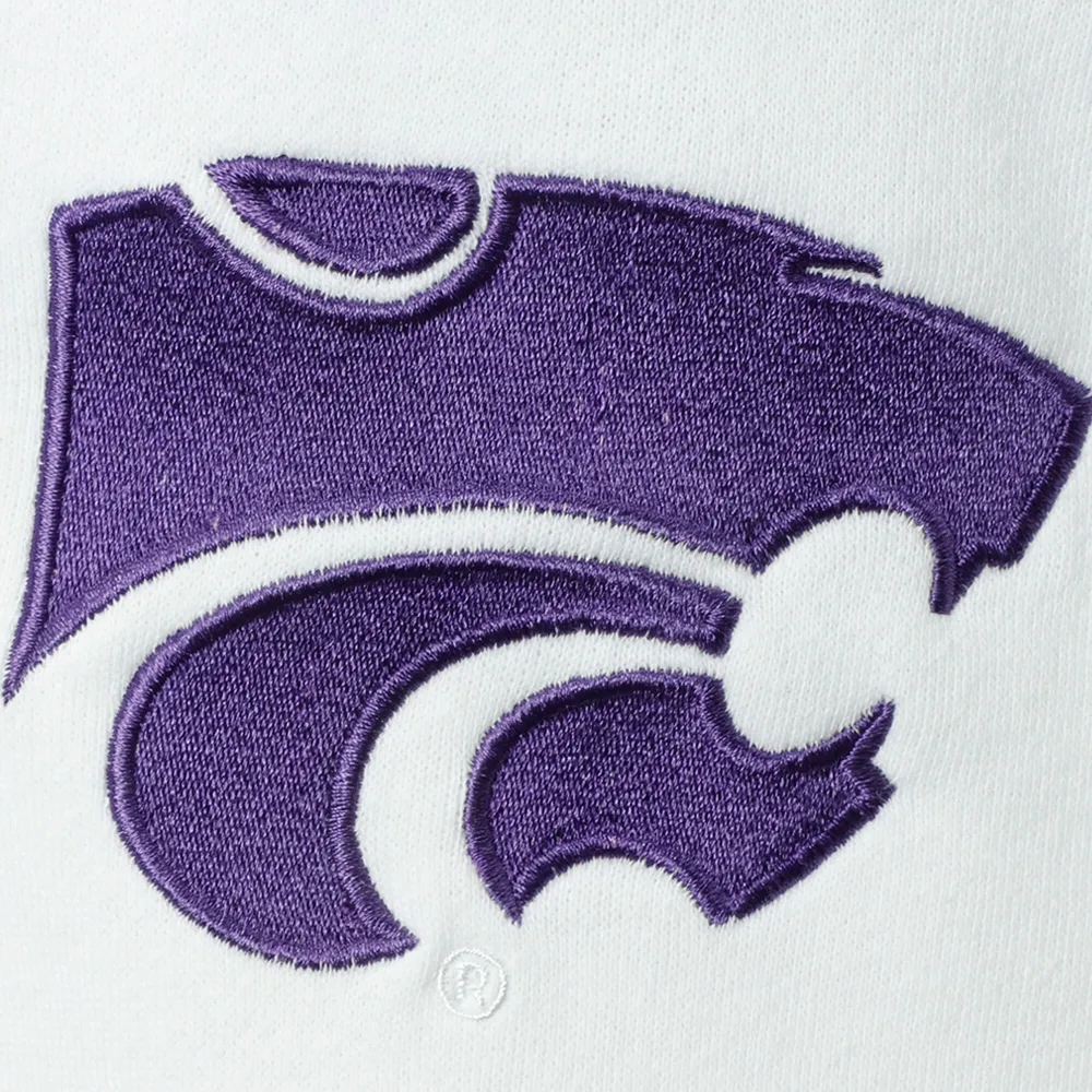 Men's Colosseum White Kansas State Wildcats Arch & Logo Crew Neck Sweatshirt