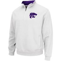 Men's Colosseum White Kansas State Wildcats Tortugas Logo Quarter-Zip Jacket