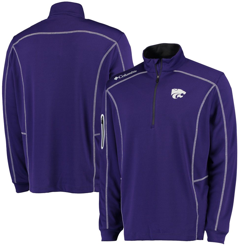 Men's Columbia Golf Purple Kansas State Wildcats Shotgun Omni-Wick Quarter-Zip Pullover Jacket