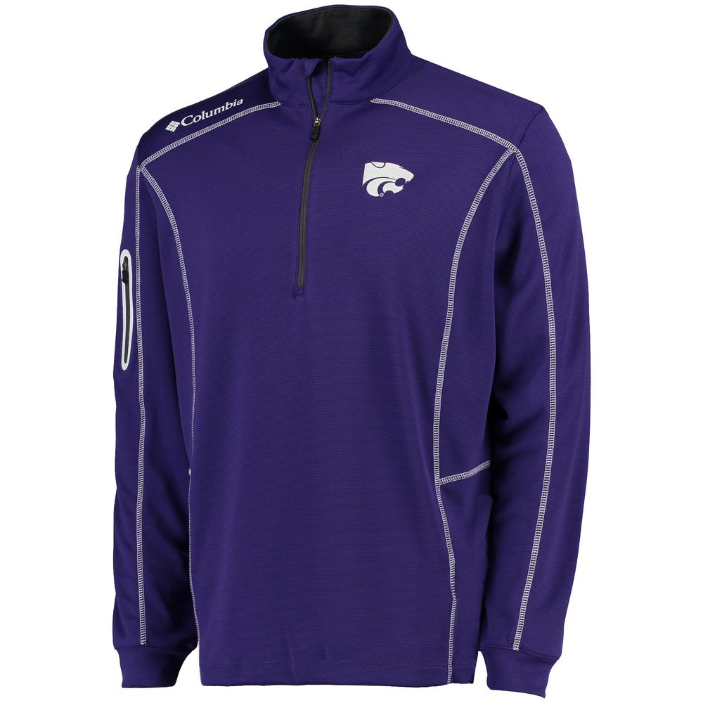 Men's Columbia Golf Purple Kansas State Wildcats Shotgun Omni-Wick Quarter-Zip Pullover Jacket