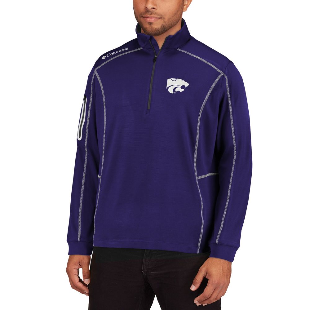 Men's Columbia Golf Purple Kansas State Wildcats Shotgun Omni-Wick Quarter-Zip Pullover Jacket