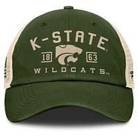 Men's Fanatics Olive Kansas State Wildcats OHT Military Appreciation Frontier Trucker Adjustable Hat