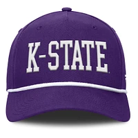Casquette ajustable en corde pour balles fausses Kansas State Wildcats violette Fanatics pour hommes