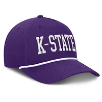Casquette ajustable en corde pour balles fausses Kansas State Wildcats violette Fanatics pour hommes