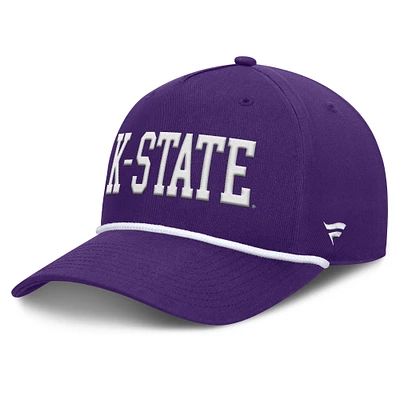 Casquette ajustable en corde pour balles fausses Kansas State Wildcats violette Fanatics pour hommes