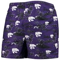 Men's FOCO Purple Kansas State Wildcats Island Palm Swim Trunks