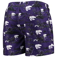 Men's FOCO Purple Kansas State Wildcats Island Palm Swim Trunks