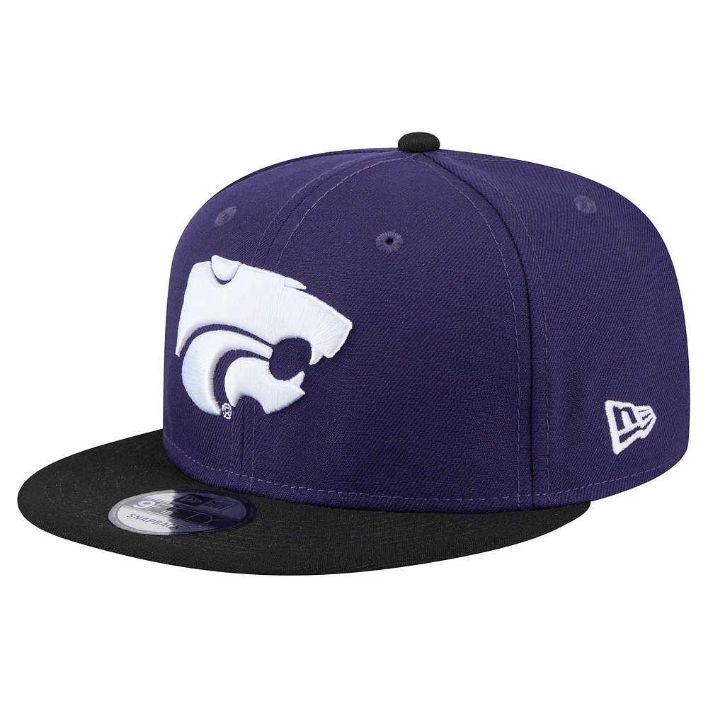 Casquette Snapback bicolore 9FIFTY violette Kansas State Wildcats de New Era pour homme