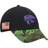 Nike Legacy91 Casquette réglable pour homme Kansas State Wildcats Veterans Day 2Tone noir/camouflage