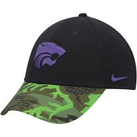 Nike Legacy91 Casquette réglable pour homme Kansas State Wildcats Veterans Day 2Tone noir/camouflage