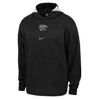 Sweat à capuche Nike pour hommes, noir, Kansas State Wildcats, Basketball Spotlight Performance, pull