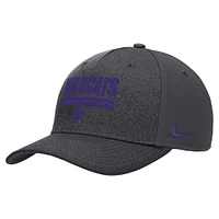 Casquette réglable Nike Charcoal Kansas State Wildcats 2024 Sideline Rise Performance pour homme