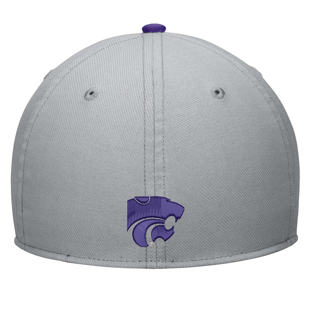 Casquette Rise Flex Nike pour hommes, grise, Kansas State Wildcats