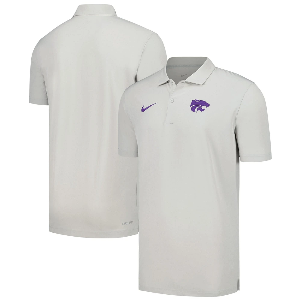 Polo Nike pour hommes, gris, Kansas State Wildcats Sideline Performance