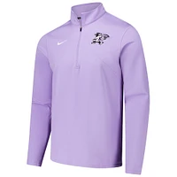 Men's Nike Lavender Kansas State Wildcats Training Performance Long Sleeve Quarter-Zip Top