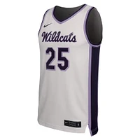 Men's Nike #25 White Kansas State Wildcats Replica Basketball Jersey