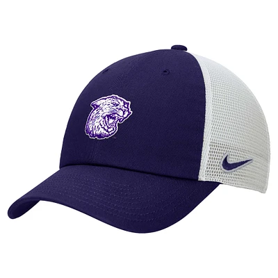 Casquette ajustable Nike Vintage Club Trucker pour homme Kansas State Wildcats violet/blanc