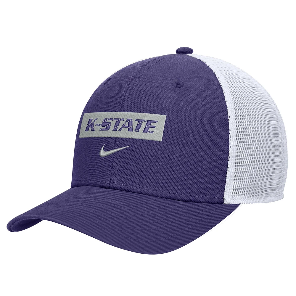 Men's Nike Purple Kansas State Wildcats 2024/25 Sideline Rise Trucker Adjustable Hat