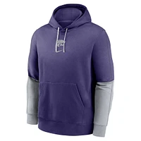 Men's Nike Purple Kansas State Wildcats 2024 Sideline Club Fleece Pullover Hoodie