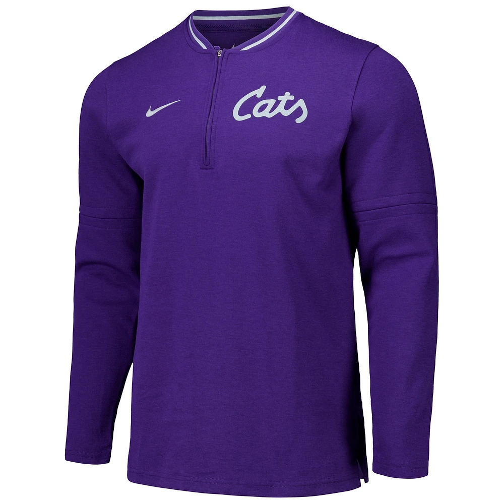 Men's Nike Purple Kansas State Wildcats Coaches Quarter-Zip Jacket