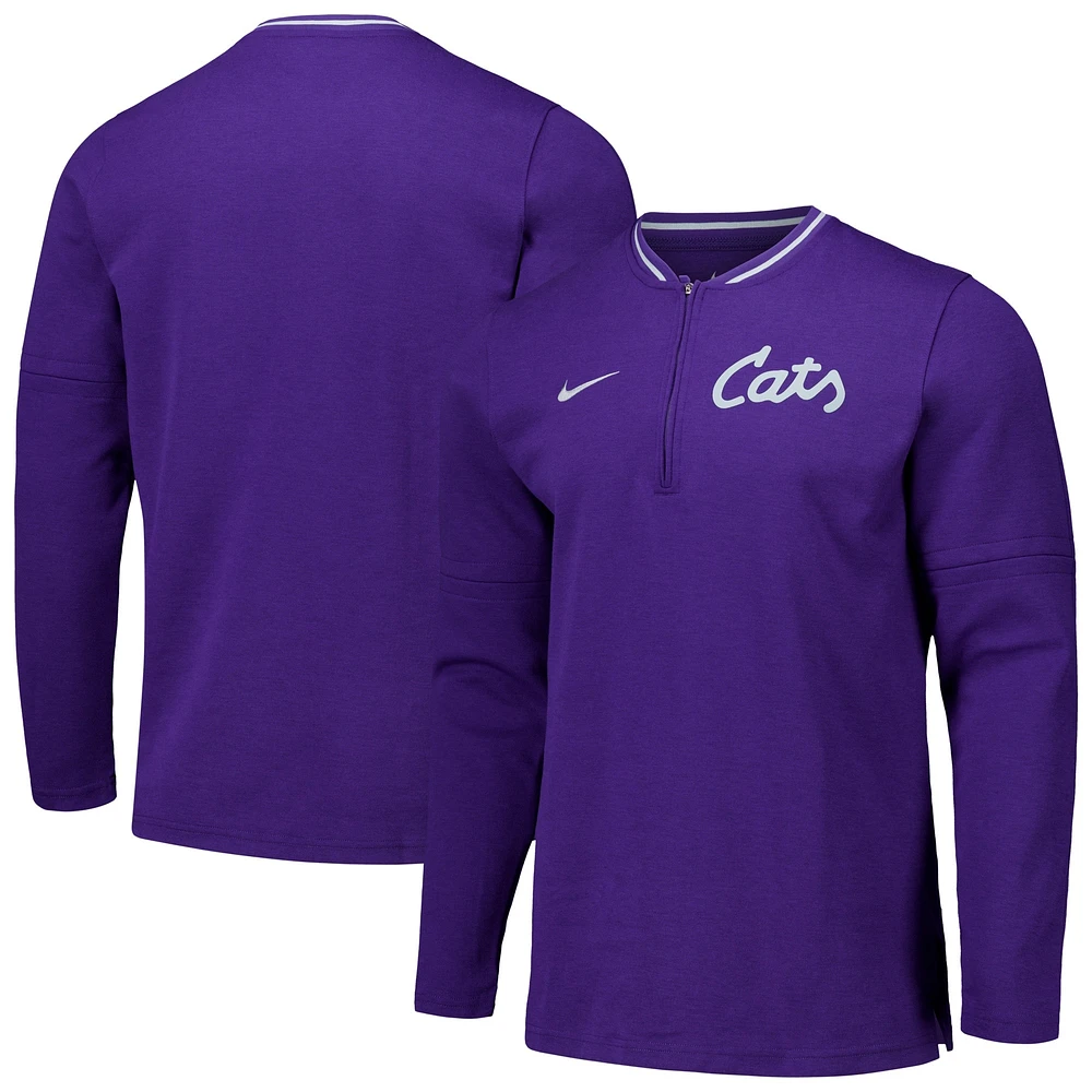 Men's Nike Purple Kansas State Wildcats Coaches Quarter-Zip Jacket