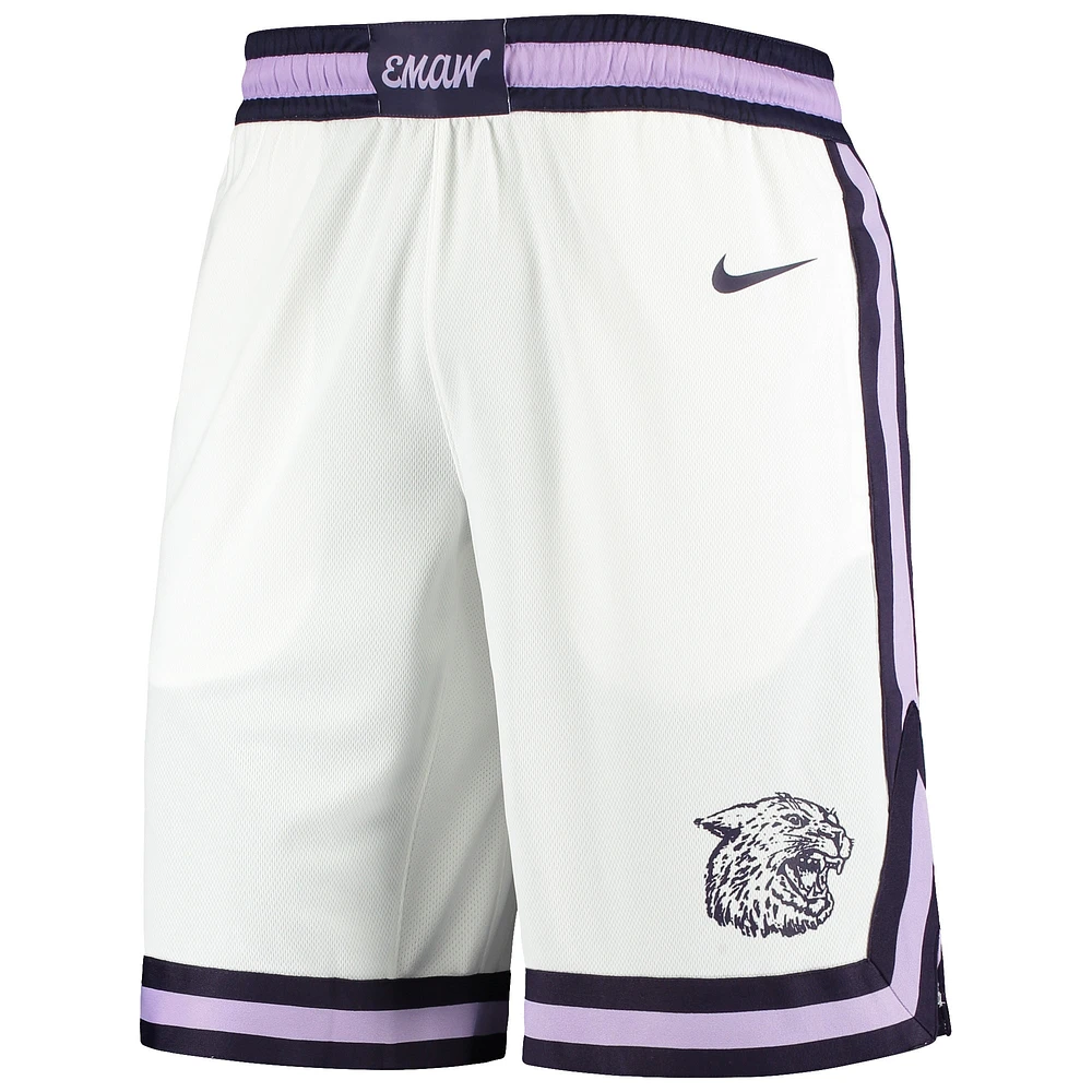 Men's Nike White Kansas State Wildcats Replica Basketball Shorts