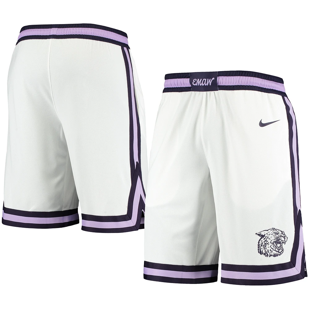 Short de basket-ball réplique Nike Kansas State Wildcats pour homme blanc