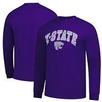 T-shirt violet à manches longues pour homme avec logo des Wildcats du Kansas State