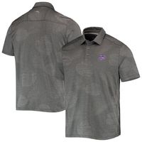 Men's Tommy Bahama Charcoal Kansas State Wildcats Palm Coast Delray Frond IslandZone Allover Print Polo