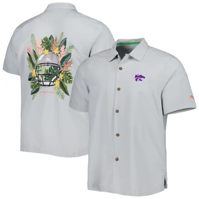 Men's Tommy Bahama Gray Washington State Cougars Coconut Point Frondly Fan  Camp IslandZone Button-Up Shirt