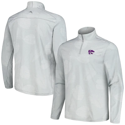 Men's Tommy Bahama Gray Kansas State Wildcats Delray Frond IslandZone Half-Zip Jacket