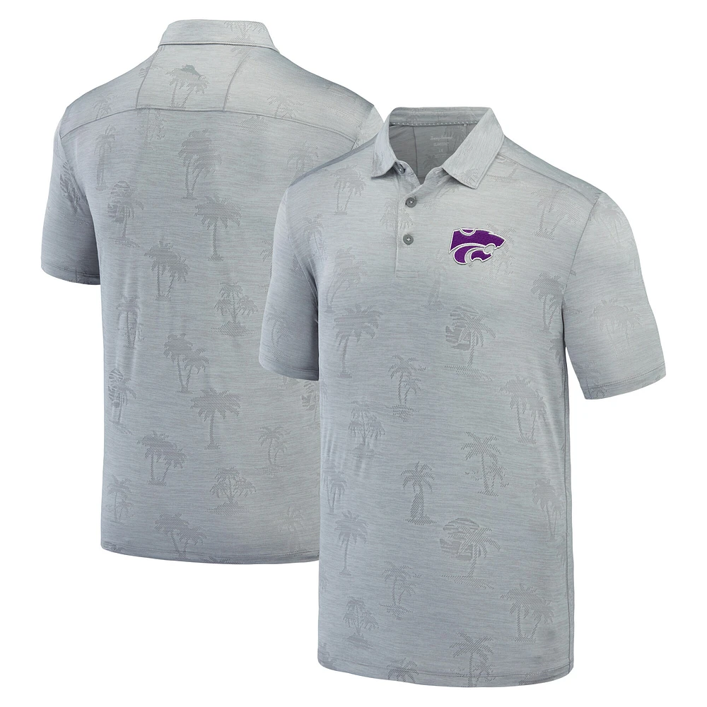 Polo Tommy Bahama gris Kansas State Wildcats Sport Palm Coast Palmera IslandZone pour hommes