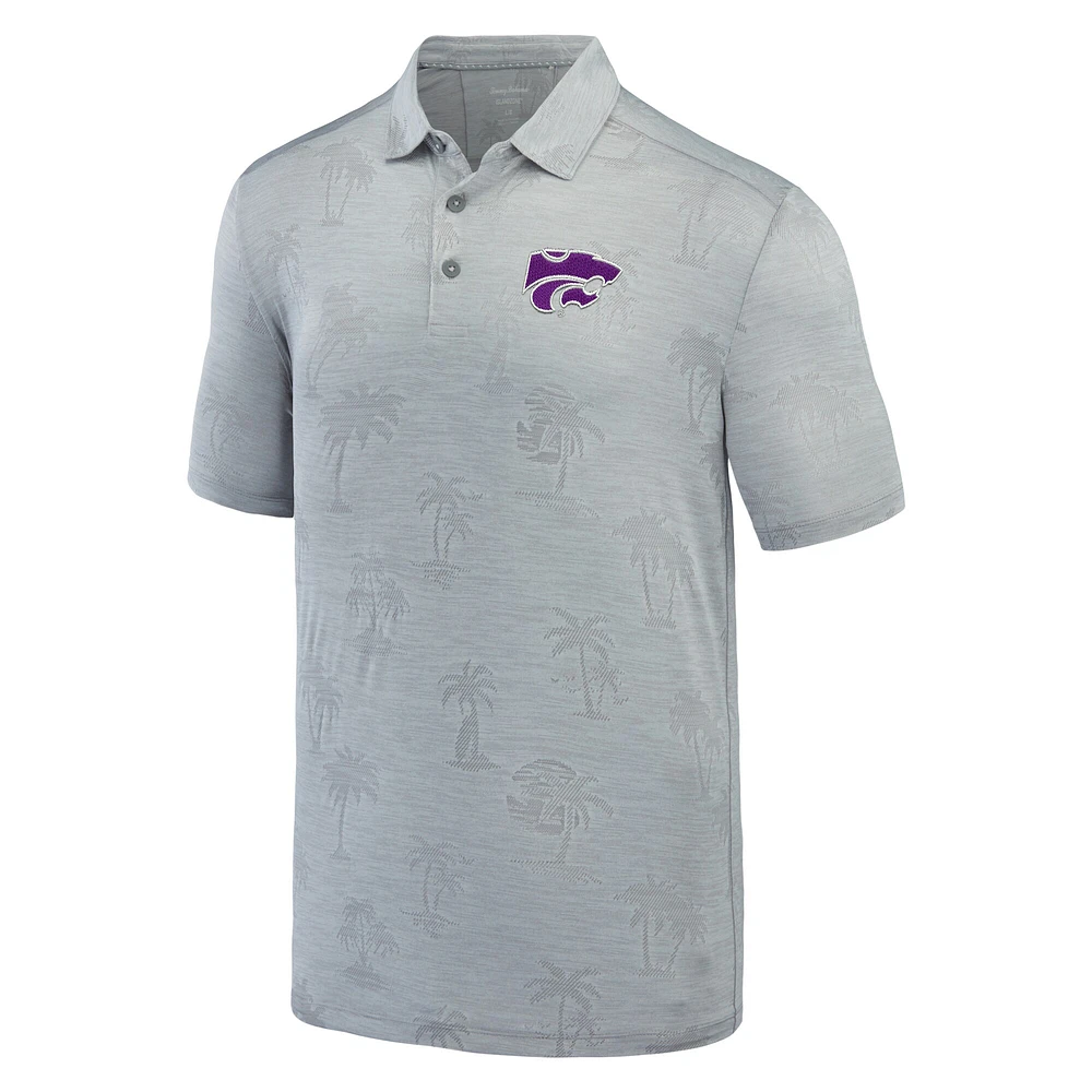 Polo Tommy Bahama gris Kansas State Wildcats Sport Palm Coast Palmera IslandZone pour hommes