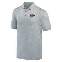 Polo Tommy Bahama gris Kansas State Wildcats Sport Palm Coast Palmera IslandZone pour hommes